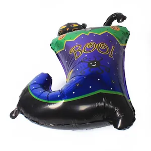 Festive Halloween witch boot shaped aluminum foil balloon for holiday party decoration