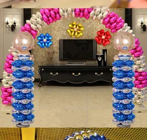 Large festive balloon arch and column set for opening ceremonies and birthdays
