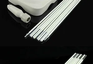 Close-up of durable white carbon fiber poles and connectors for wedding arch assembly