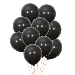Set mit 10 Zoll großen schwarzen Latexballons für Halloween-Party-Dekorationen und Events.