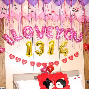 Ballon en Lettres et Chiffres en Film d'Aluminium Ballons Métalliques pour Mariage Demande Saint-Valentin Décoration