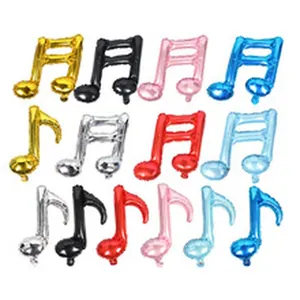 Variety of colorful musical note shaped aluminum foil balloons for party decorations