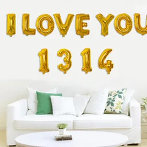 Set de ballons en aluminium 'I LOVE YOU 1314' pour décoration de mariage et Saint-Valentin