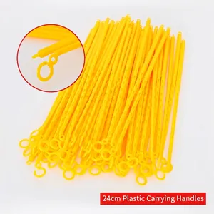 Geel Plastic PVC Handheld Stangen Voor Kinderen DIY Knutselen Papier Lampion Accessoires Holle Handvaten Met Haak