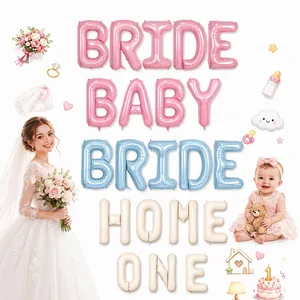 Großes Aluminiumfolien Buchstaben Luftballons Set Bride Baby Oh Baby One Home Grad Pink Creme Weiß Blau Party Deko