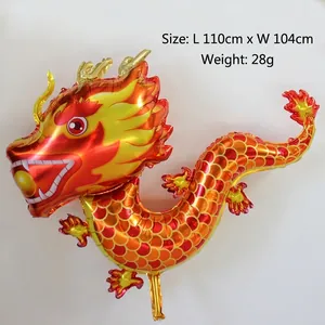 Large Chinese dragon foil balloon for Lunar New Year festival decorations
