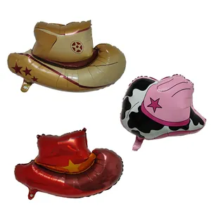 Palloncini colorati in alluminio a forma di cappello da cowboy per feste