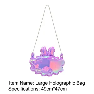 Bolsa de globo púrpura iridiscente grande para decoración de cumpleaños niña 49x47cm