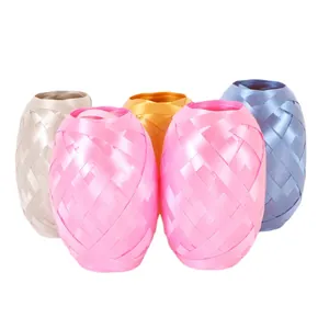 Multi-color rugby shaped plastic ribbons for wedding party decoration and gift wrapping