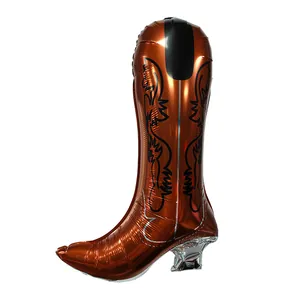 Palloncino in alluminio a forma di stivale da cowboy ramato per feste a tema western
