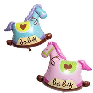 Palloncini in alluminio a forma di cavallo a dondolo per baby shower e compleanni.