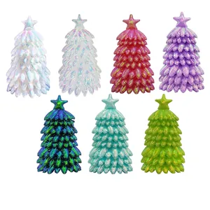 Ballon en Feuille Sapin de Noël Irisé 3D Laser Sapin de Noël en Film d'Aluminium Pour Fête de Noël Décoration Maison