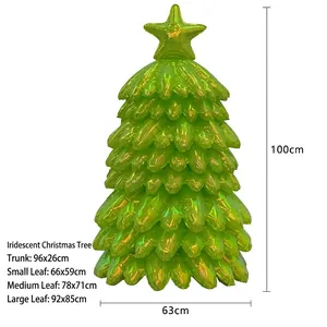 Ballon de Noël en forme de sapin vert irisé pour décoration de fête festive, 100 cm