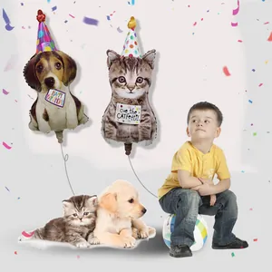 Palloncini realistici in alluminio a forma di gatto e cane per decorazione festa di bimbi