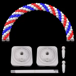 Kit arche de ballons rouge blanc bleu avec bases à remplir pour fêtes et mariages