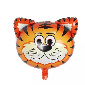 Cute tiger head foil balloon for children's birthday party decoration