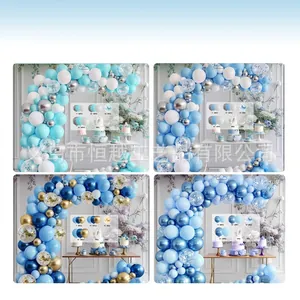 Blue and white balloon arch kit for wedding birthday party event decorations