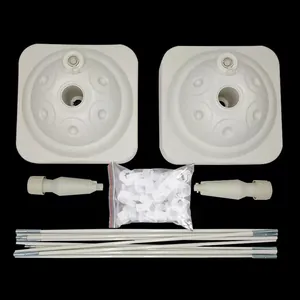 Kit complet d'arche à ballons avec bases blanches à remplir d'eau et tiges pliables