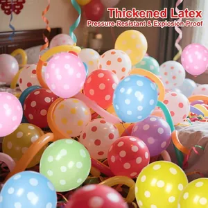 Colorful 12-inch polka dot latex balloons for festive party and wedding decorations