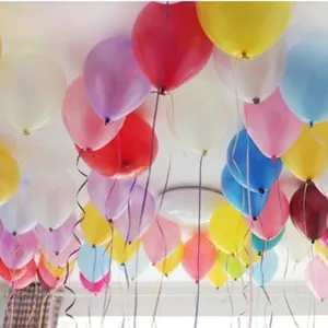Assorted colorful wedding balloons with ribbons for romantic ceiling DIY party decoration