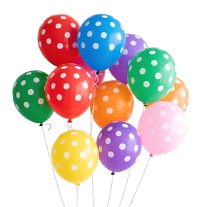 Bundle of colorful 12-inch polka dot latex balloons for wedding and party decoration