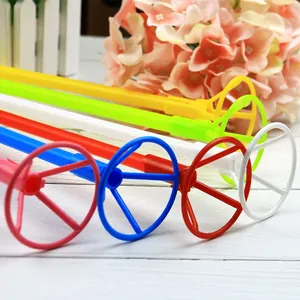 Durable 40cm thickened colorful plastic balloon sticks with cups for foil balloons