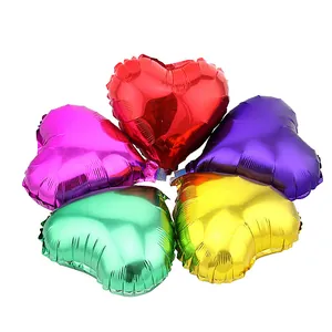 Set of 5 vibrant 22-inch heart-shaped foil balloons for romantic wedding and party decor