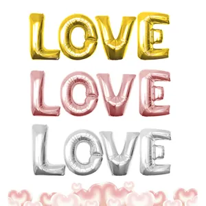 40 inch LOVE foil balloons set in gold rose gold and silver for wedding decoration