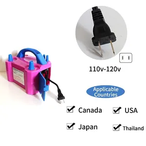 Bomba eléctrica para globos de 110V-120V con boquillas dobles y enchufe de EE. UU.