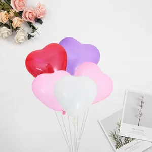 Multicolor 12-inch heart-shaped latex balloons for wedding and proposal party decorations