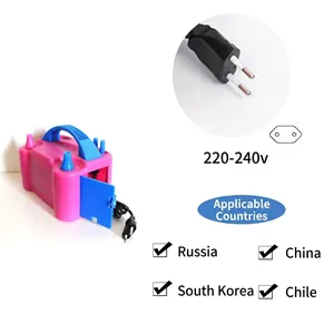 Inflador de globos eléctrico portátil con boquillas dobles y enchufe UE 220-240V