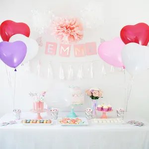 12-inch heart-shaped latex balloons set for wedding and proposal party decoration
