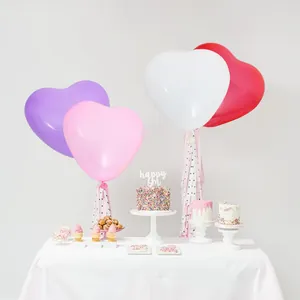 Heart-shaped latex balloons in romantic colors for wedding and proposal decorations