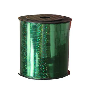 Rouleau de ruban laser holographique vert vif de 250 yards pour fête et décoration mariage