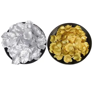 Artificial Rose Petals Gold Silver Silk Fabric Fake Flower Petals For Wedding Party Table Decoration Confetti Supplies