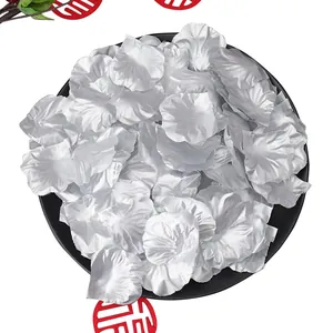 Decorative silver artificial silk rose petals for wedding flower scattering