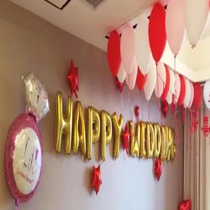 Kit de ballons de mariage décoratifs en aluminium doré pour décoration de chambre festive