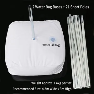 Wedding balloon arch kit featuring white water injection base and twenty-one detachable poles