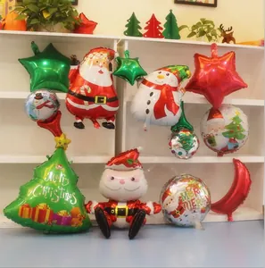 Assortimento di palloncini natalizi in alluminio con Babbo Natale e pupazzo di neve
