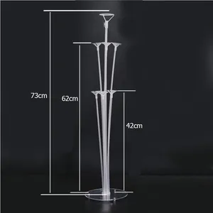 Professional 73cm white balloon stand with tiers and a clear base for party decor display