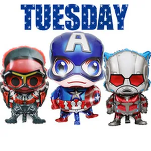 Lot de trois ballons en aluminium super-héros dont Captain America et Ant-Man pour fêtes
