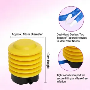 Pompe à pied jaune portable pour ballons et bouées, diamètre 10 cm, haute qualité
