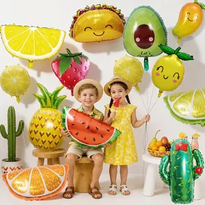 Palloncino in Alluminio a Forma di Frutta Decorazione Festa Carnevale Cactus Ananas Anguria Avocado Fragola Palloncino Mylar