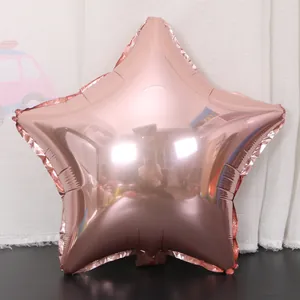 Globo de papel de aluminio de 18 pulgadas en forma de estrella rosa para bodas y fiestas