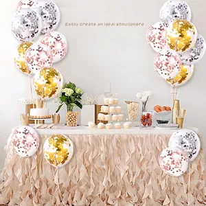 Decorative confetti latex balloons in rose gold and gold for wedding or party settings
