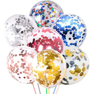 18-inch transparent latex balloons with colorful mixed confetti for party and wedding decor