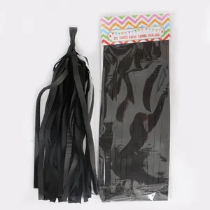 DIY black tissue paper tassel garland kit for birthday and wedding party decorations