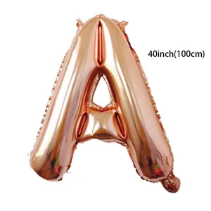 Rose gold 40 inch letter A foil balloon for birthday and wedding party decorations