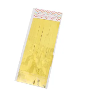 Shiny gold DIY tissue paper tassel garland for party decorations
