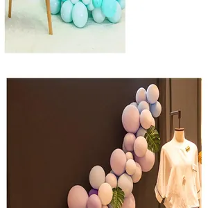 Detailed view of an irregular 5m balloon chain used for elegant party wall decoration